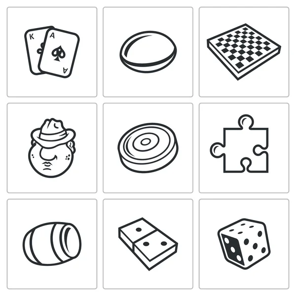 Juegos de mesa iconos — Archivo Imágenes Vectoriales