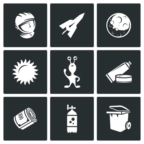 Space flight icons. — Stock Vector