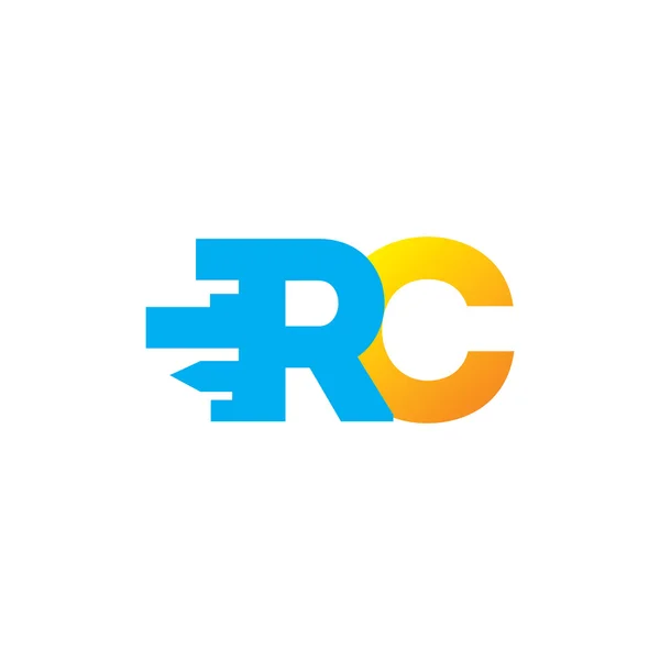 Segno delle lettere R e C logo — Vettoriale Stock