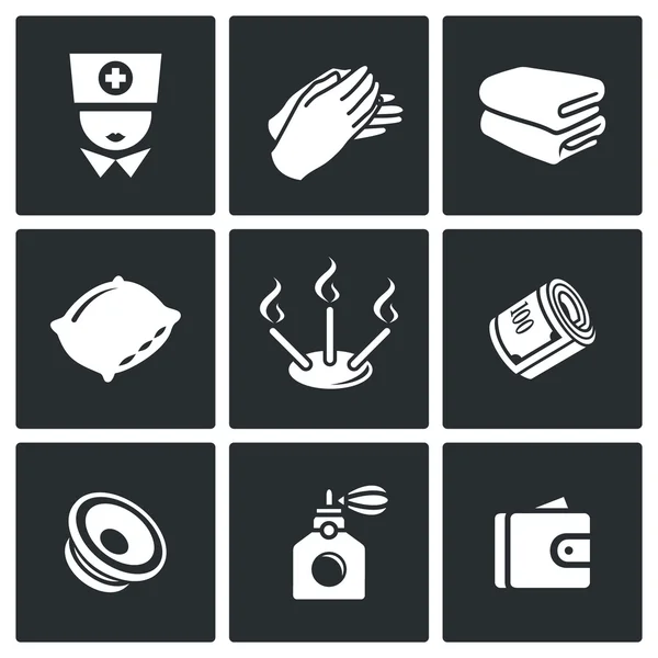 Spa salonu simgeler.