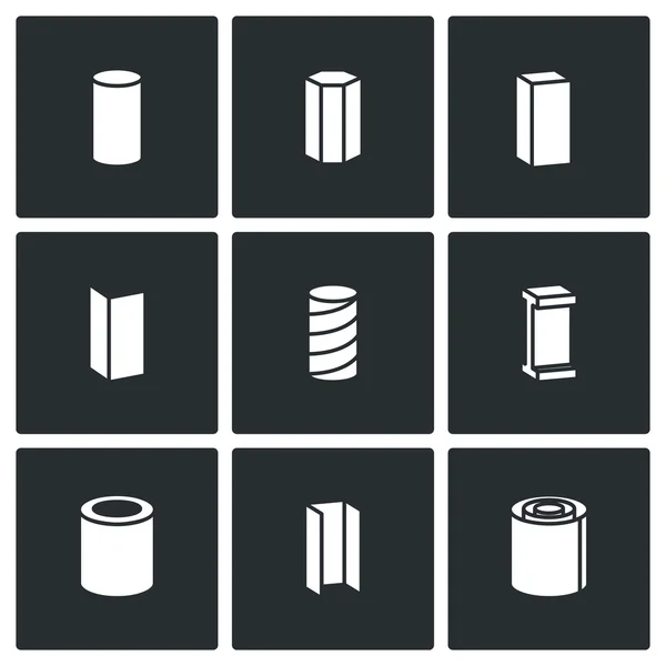 Metallurgical products Vector Icons Set — Stock Vector