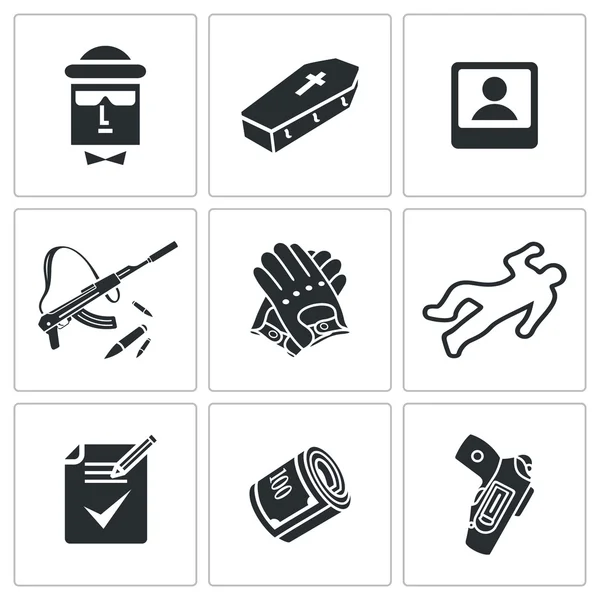 Killing profession icons — Stock Vector