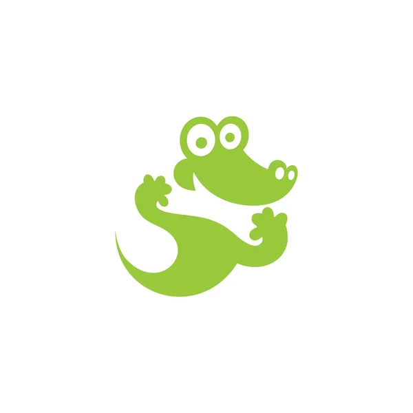 Green Crocodile icon. — Stock Vector