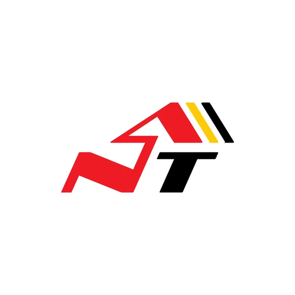Teken van letter tussen N en T-logo — Stockvector