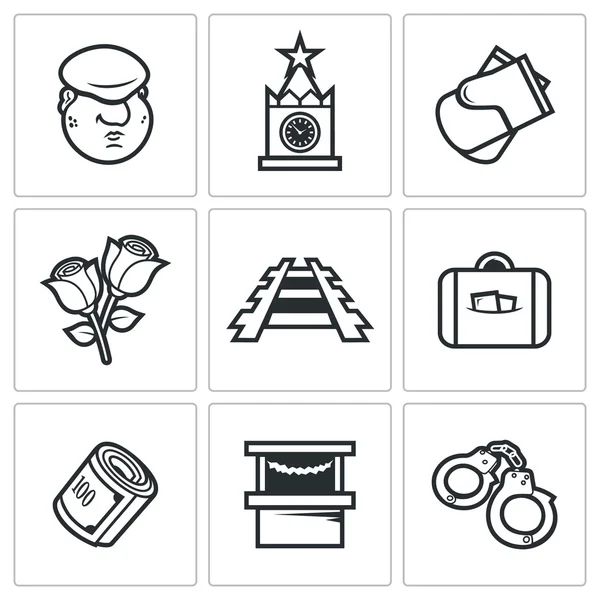 Newcomer migrant icons. — Stock Vector