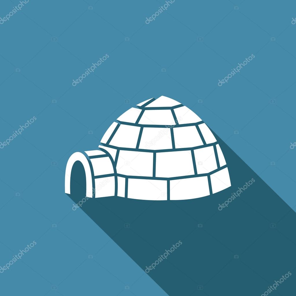 Igloo icon logo.  Vector Isolated Flat Icon on a blue background for design