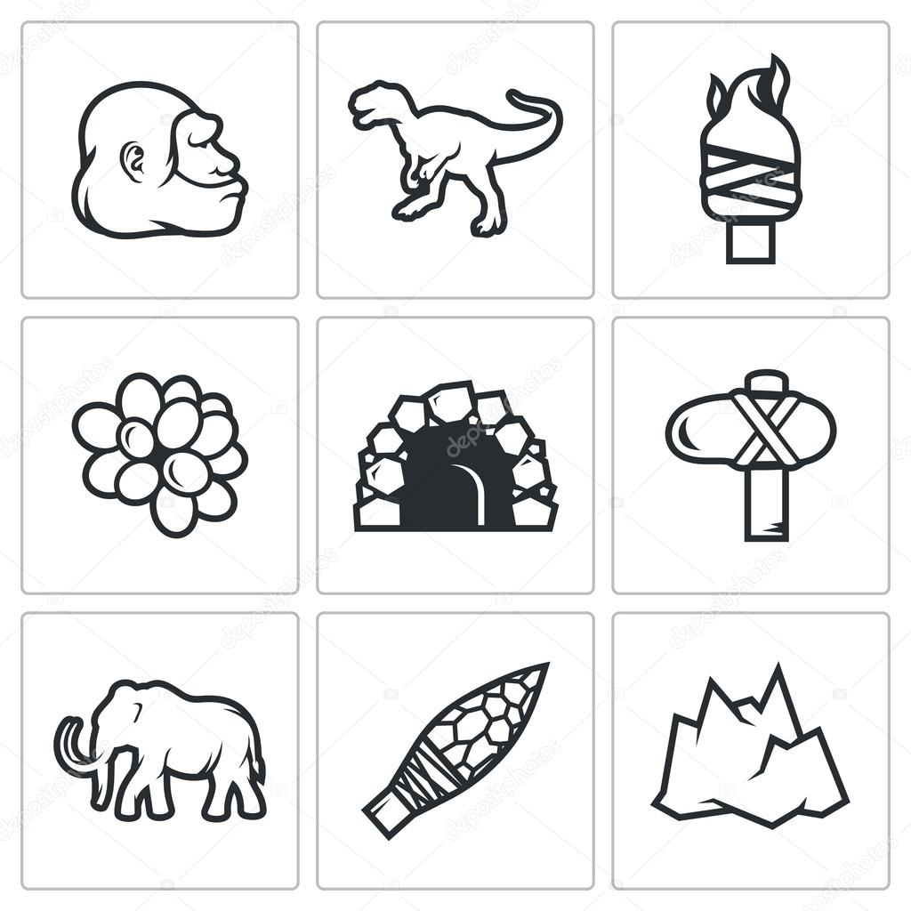 Stone Age and Dawn of  Dinosaurs icons.