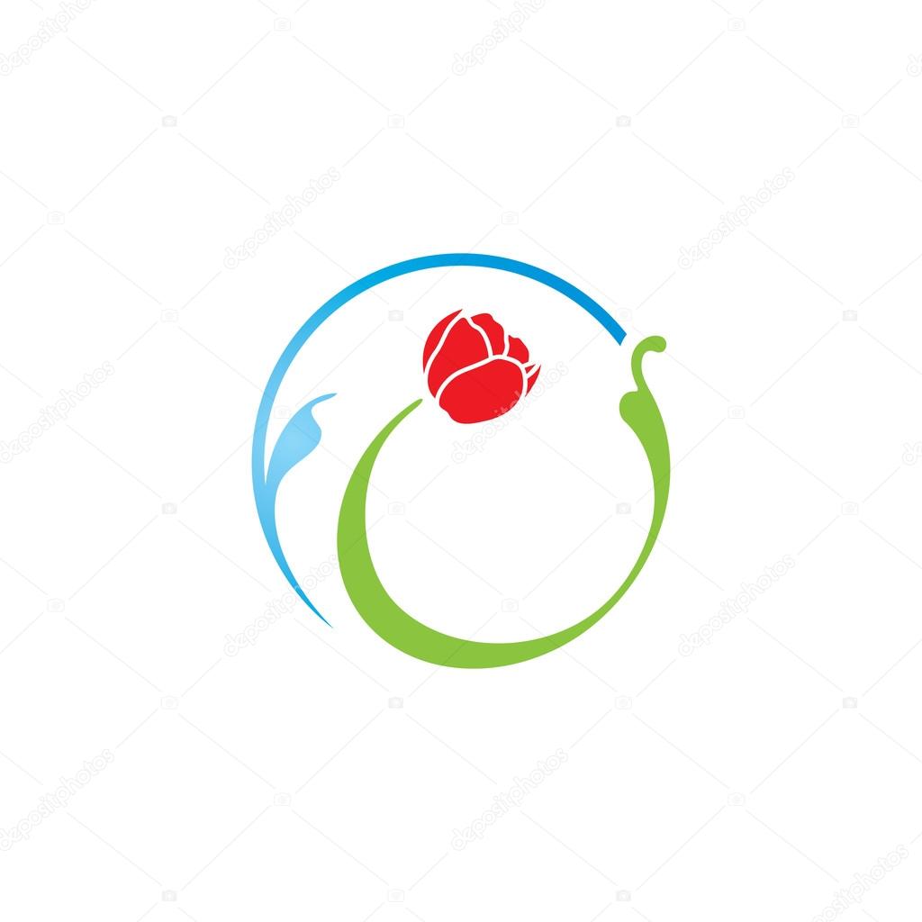 Bud tulip Branding Identity Corporate logo design template Isolated on a white background