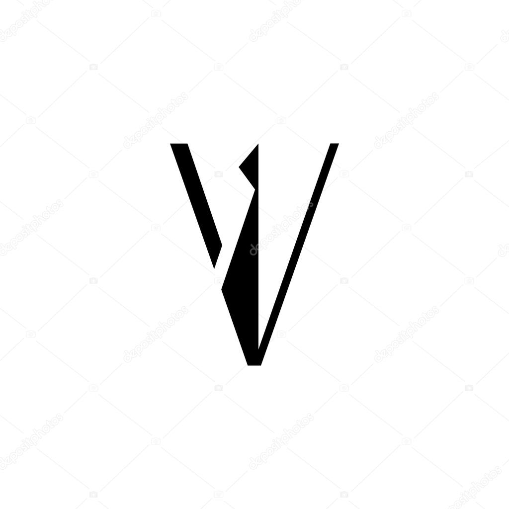 Sign  letter V. Branding identity corporate sign isolated on white background