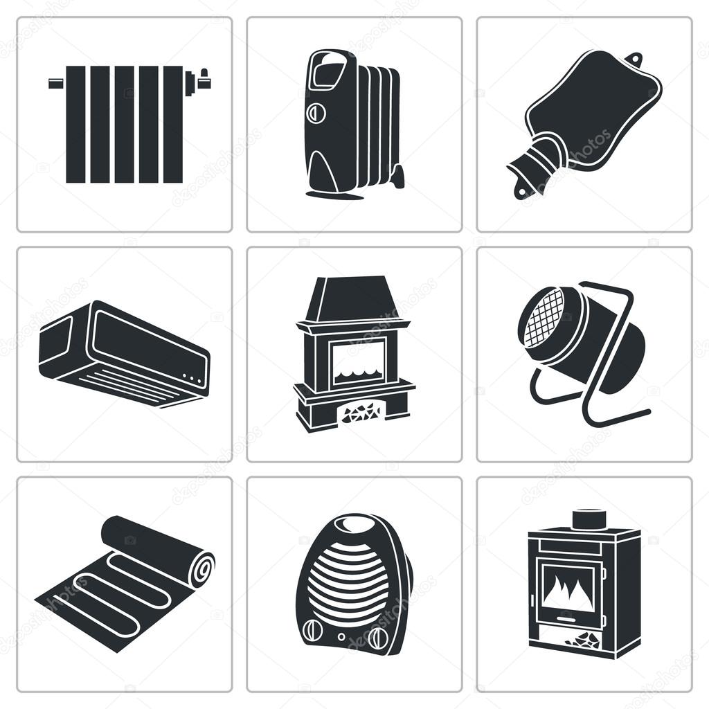 Climate, equipment  Icons Set