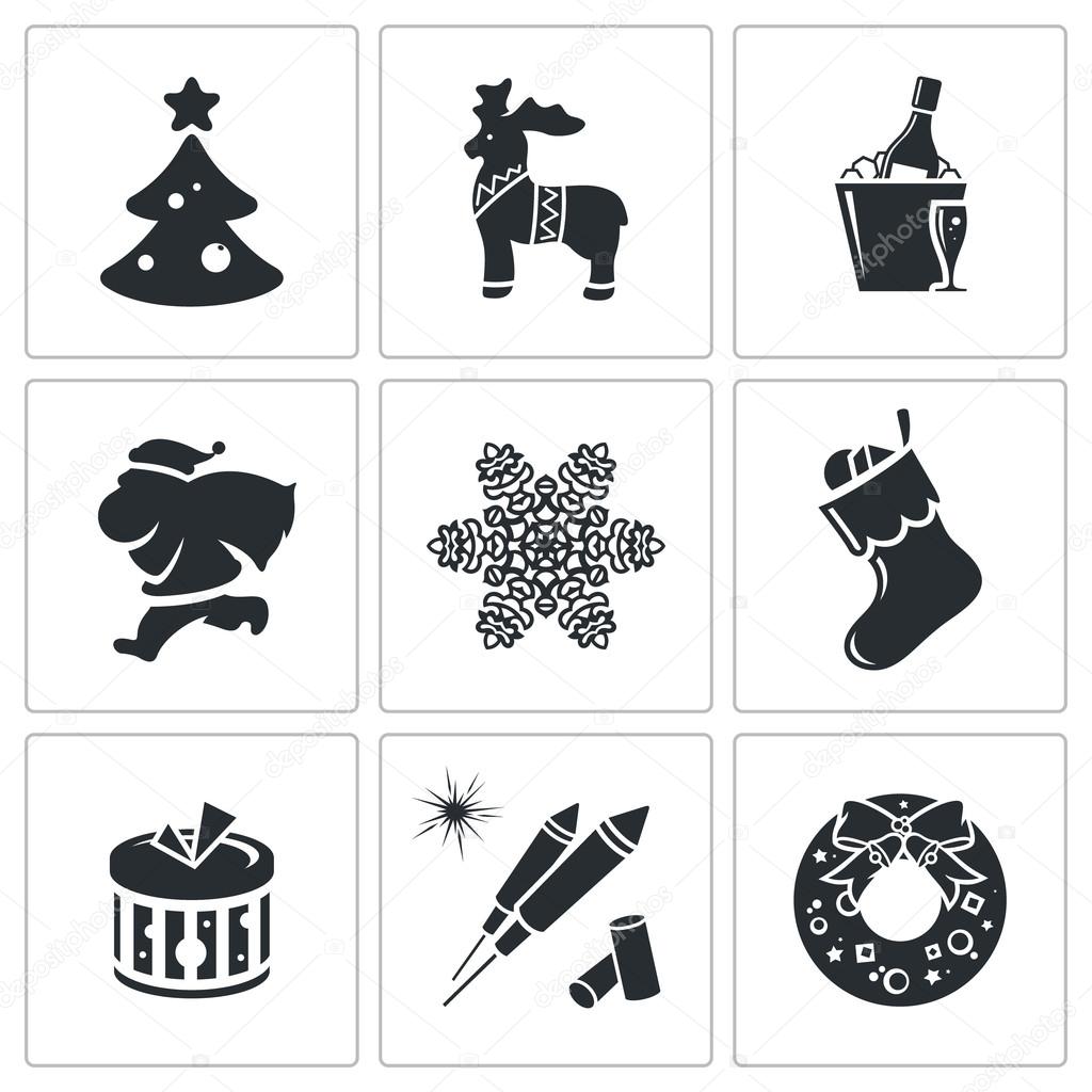 Christmas holidays Icons Set