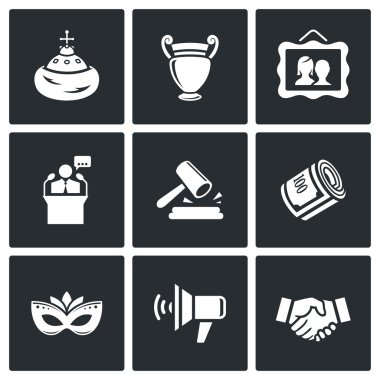 Açık artırma Icons Set