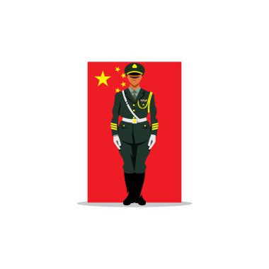 Chinese guard sign. clipart