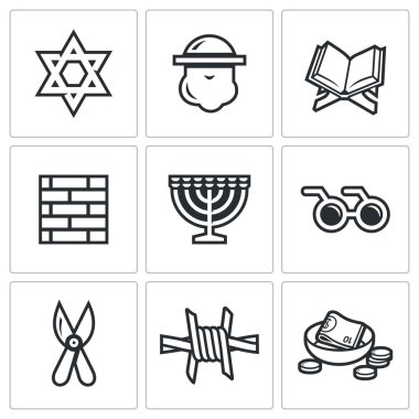 Israel icons set. Vector Illustration. clipart