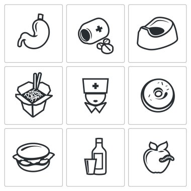Gıda zehirlenmesi Icons set