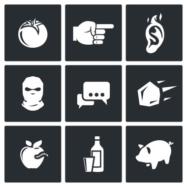 Shame, ridicule Flat Icons collection clipart