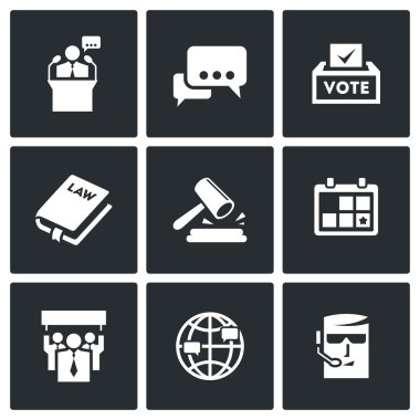 Printpresidential aday ve seçimleri Icons set