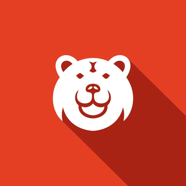 Bear head Isolated Flat Icon — Stock Vector