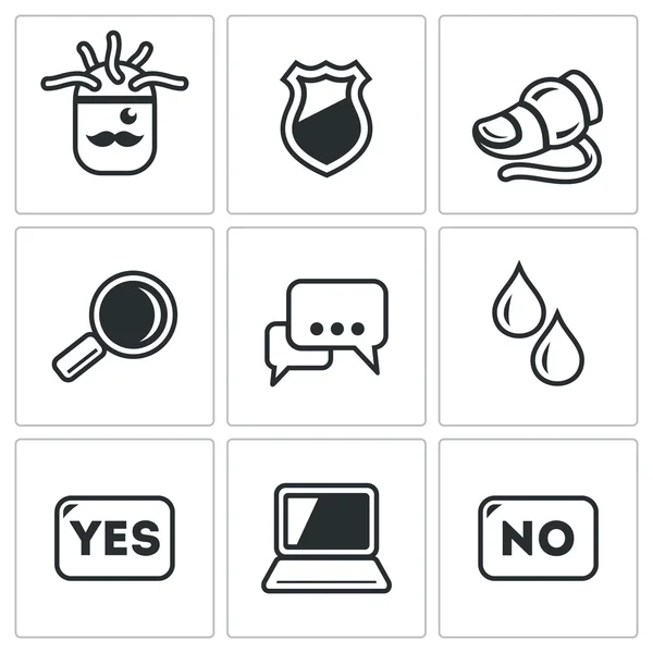 Lie detector icons — Stock Vector