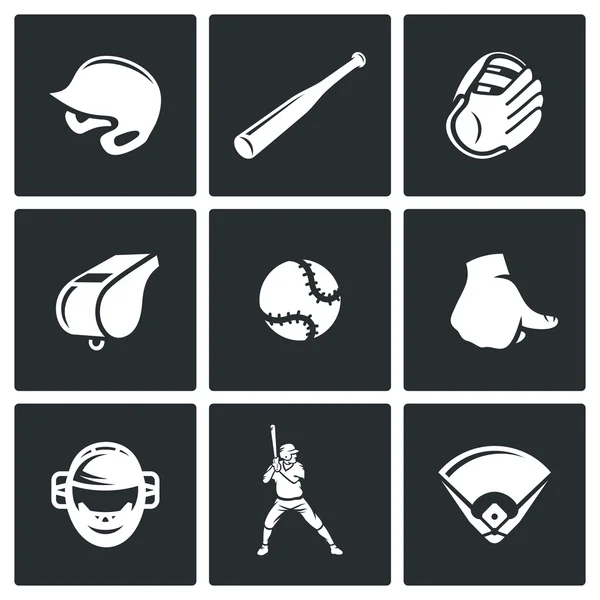 Baseball zestaw ikon — Wektor stockowy