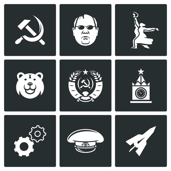 Soviet union icons — Stock Vector