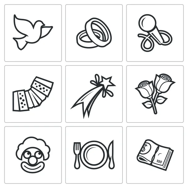 Wedding Agency icons — Stock Vector