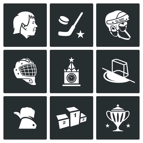 Russian hockey Icons collection — Stock Vector