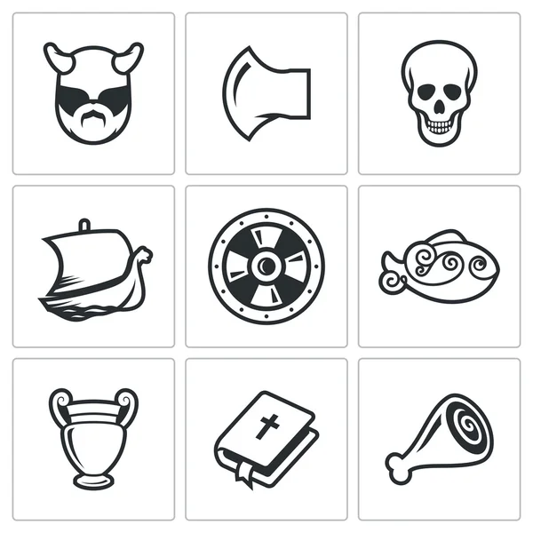 Viking pictogrammen collectie — Stockvector