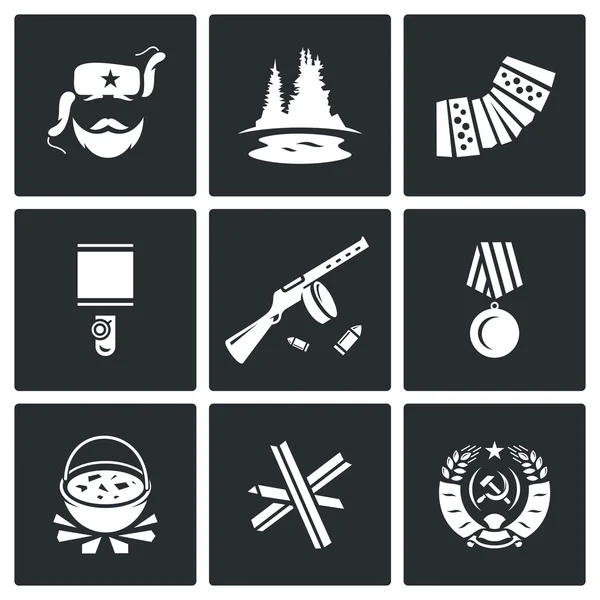 Guerrillas warrior icons — Stock Vector