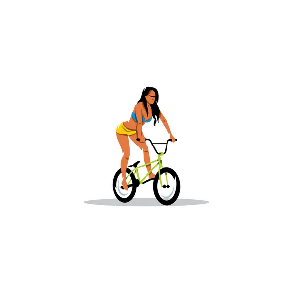 Sexy chica en el signo de BMX . — Vector de stock