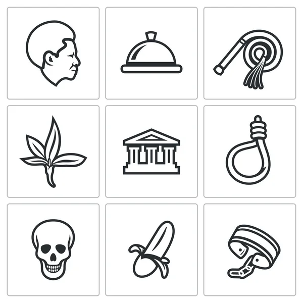 Slavery icons set — Stock Vector