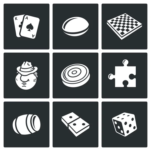 Juegos de mesa iconos — Vector de stock