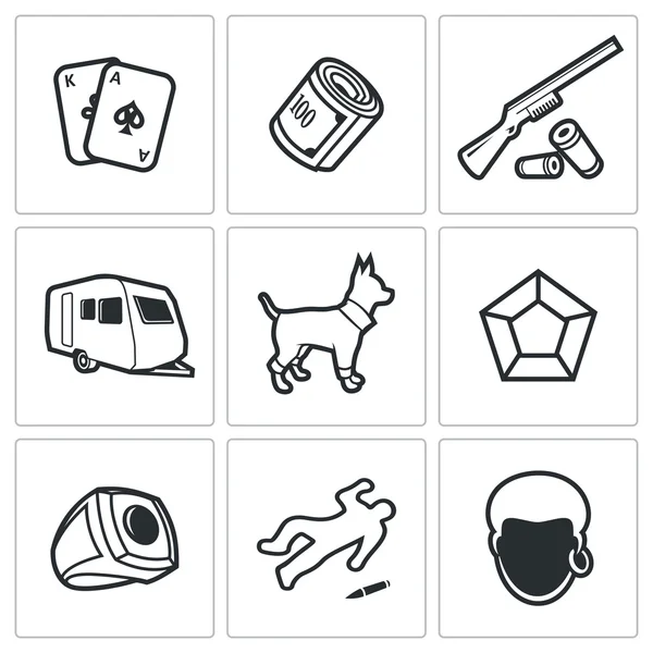 Gypsy camp icons — Stock Vector