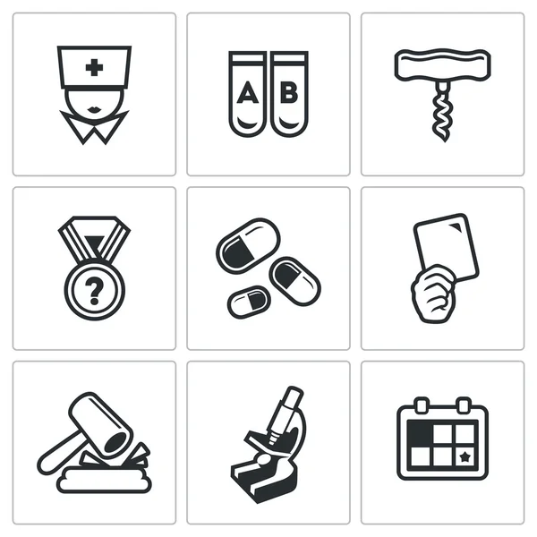 Doping test icons — Stock Vector