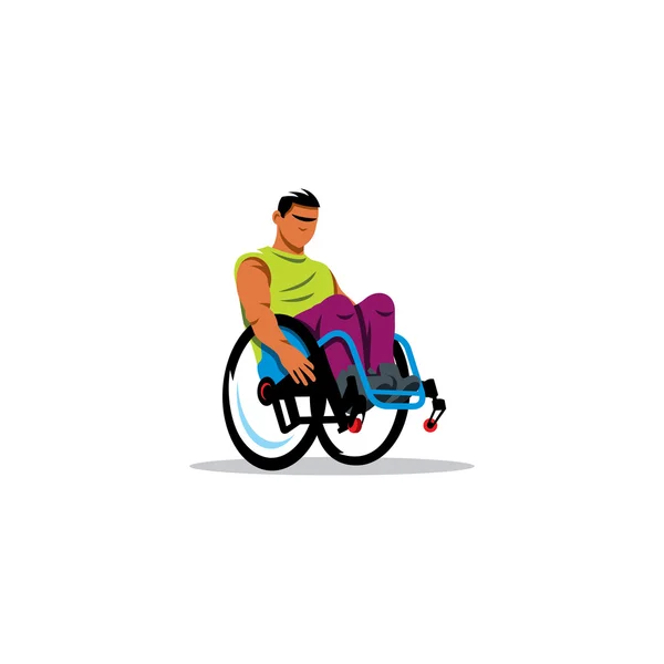 남자 휠체어 로그인. — 스톡 벡터