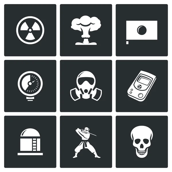 Atomic Energy Icons — Stock Vector