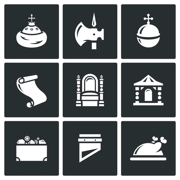 Principality icons set — Stock Vector