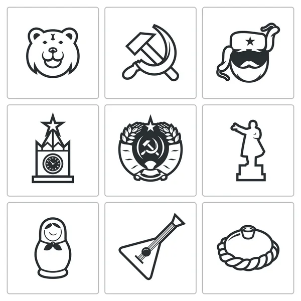 Platte Rusland pictogrammen — Stockvector
