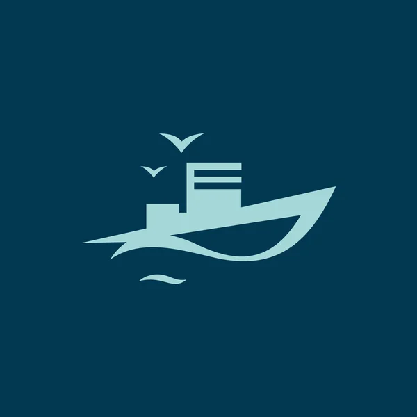 Signo de barco oceánico — Vector de stock