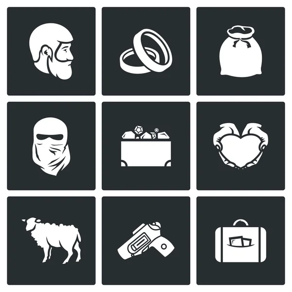 Iconos de boda personalizados — Vector de stock