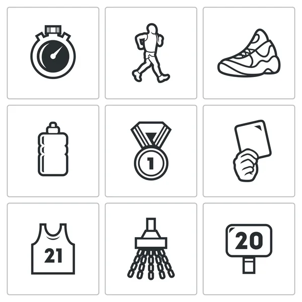 Sport Walking Flat Icons — Stock Vector