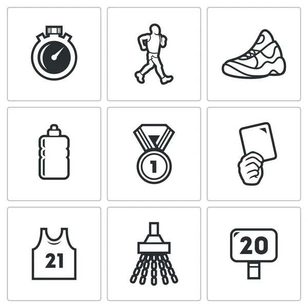 Deporte caminando iconos planos — Vector de stock