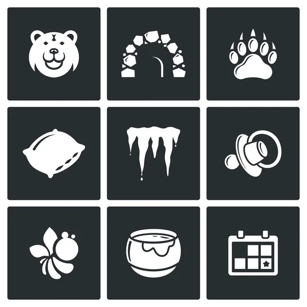 Conjunto de ícones de urso — Vetor de Stock