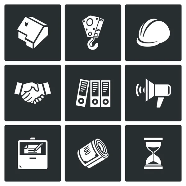 Construction Flat Icons — Stock Vector