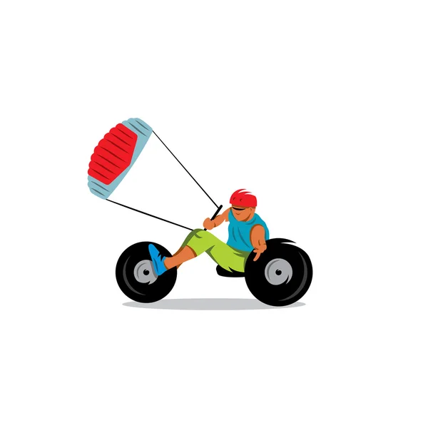 Kite buggy sport segno . — Vettoriale Stock