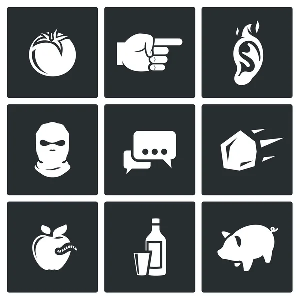 Shame, ridicule Flat Icons collection — Stock Vector
