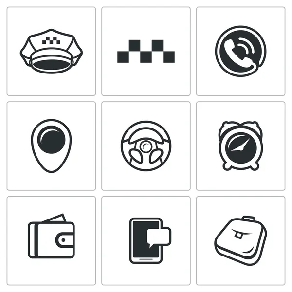 PrintTaxi Service icons set. — Stock Vector