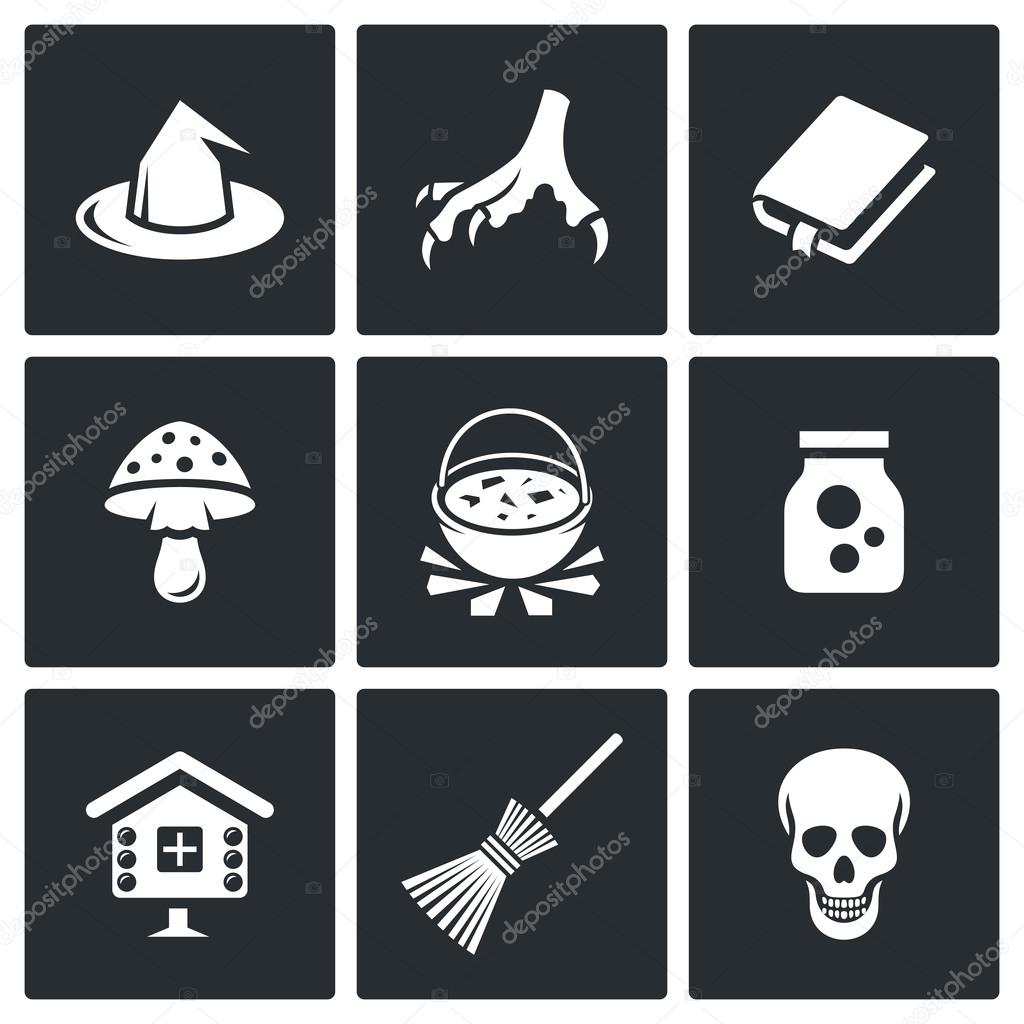 Witch icons set