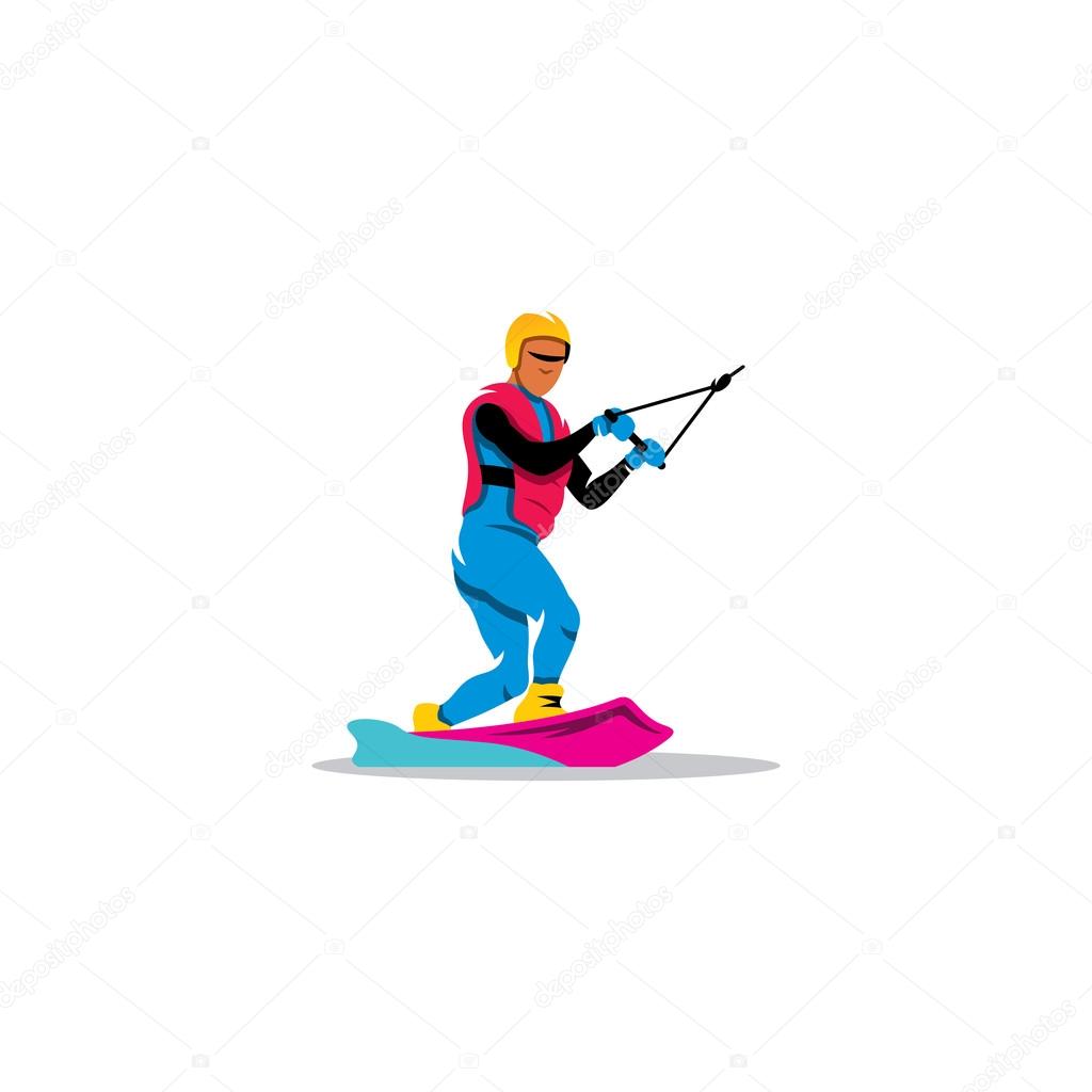 Wakeboarding sign. Branding Identity Corporate logo design template Isolated on a white background