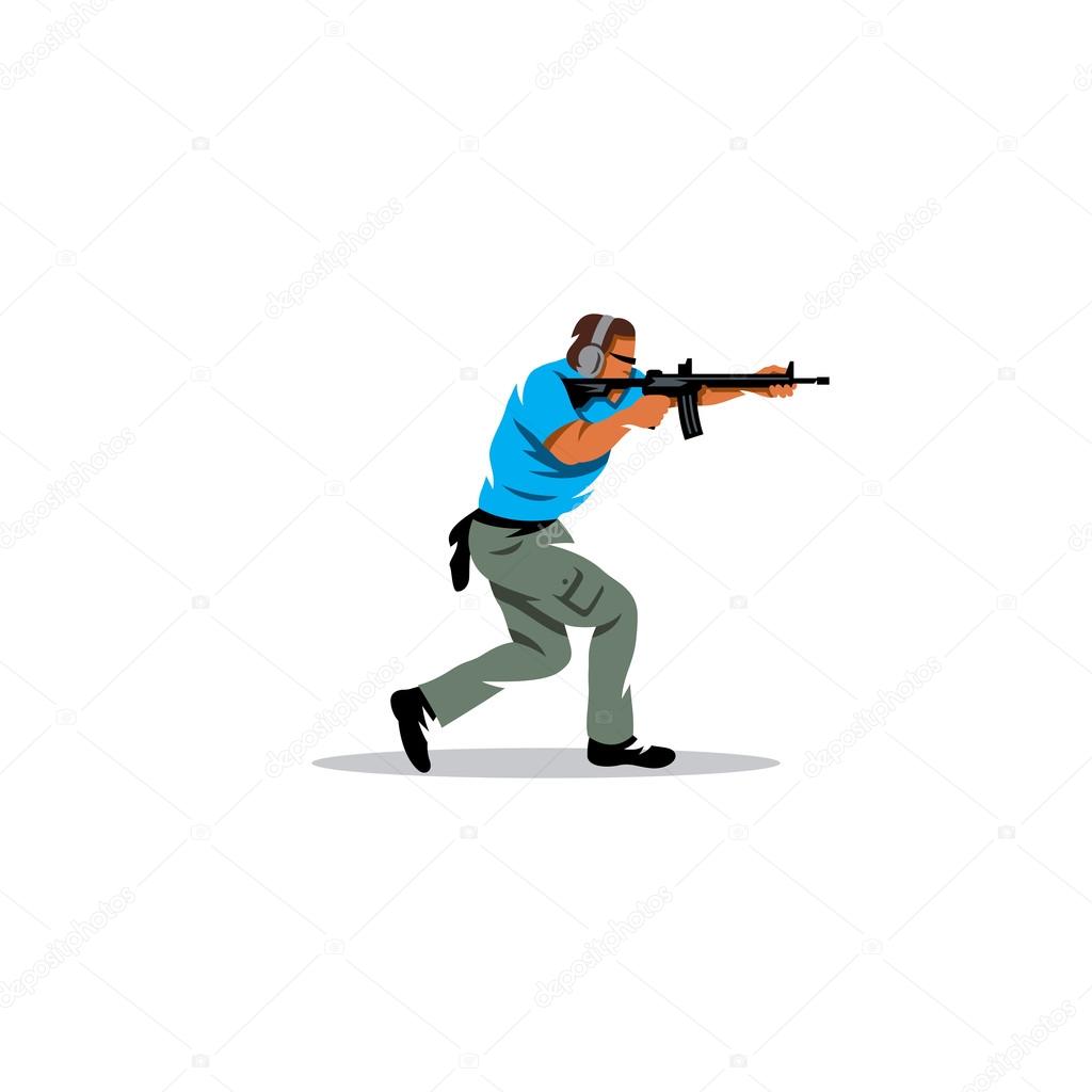 Tactical shooting sign. Branding Identity Corporate logo design template Isolated on a white background